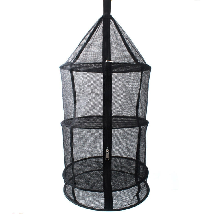 Camping Picnic Folding Tableware Vegetables Fruit Dry Net Hanging Mesh Dish Dryer Rack Shelf(Black)