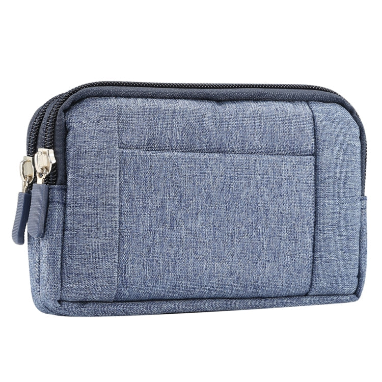 Sports Denim Universal Phone Bag Waist Bag for 5.2 inch or below Smartphones, Size: S (Blue)
