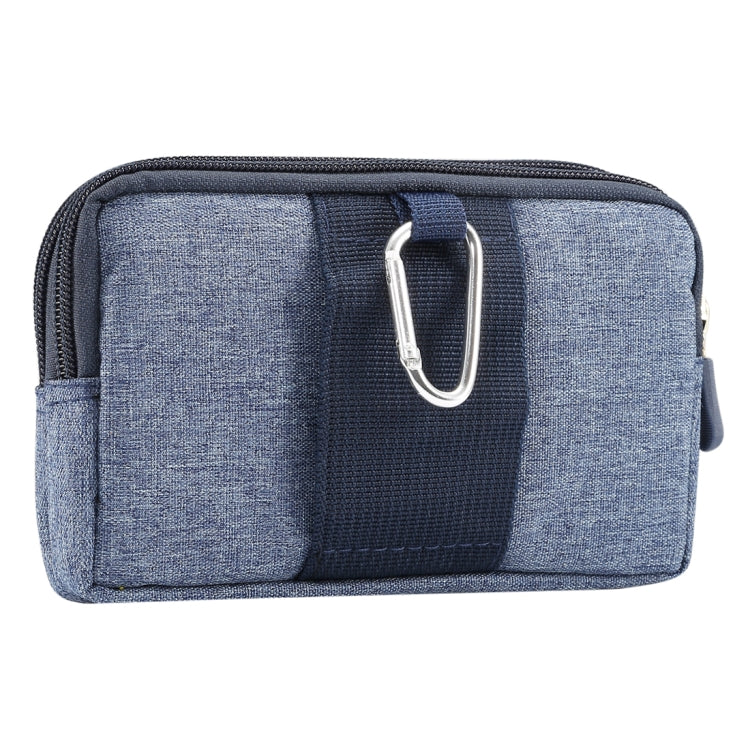 Sports Denim Universal Phone Bag Waist Bag for 5.5~6.3 inch Smartphones, Size: L (Blue)