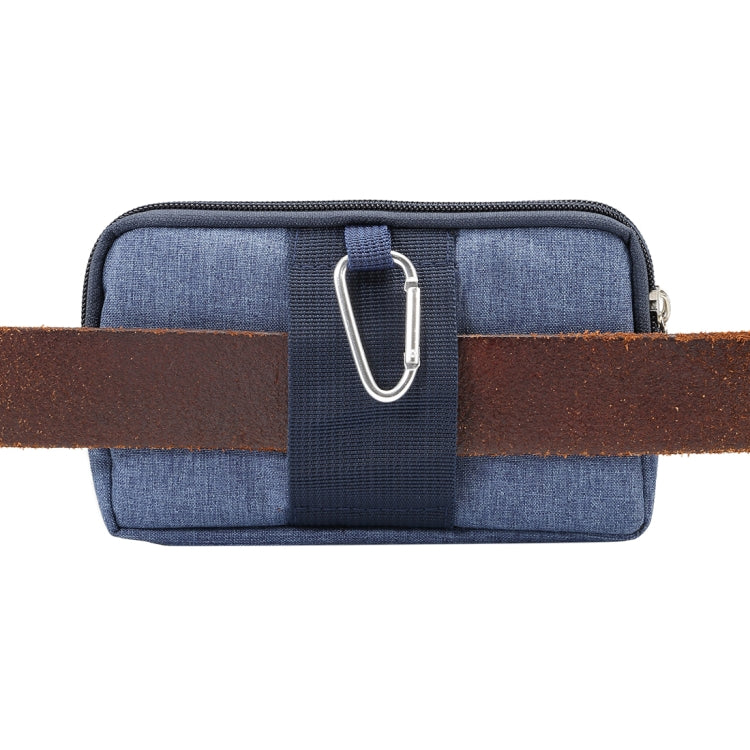 Sports Denim Universal Phone Bag Waist Bag for 5.5~6.3 inch Smartphones, Size: L (Blue)