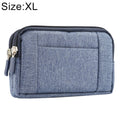 Sports Denim Universal Phone Bag Waist Bag for 6.4~6.5 inch Smartphones, Size: XL (Blue)