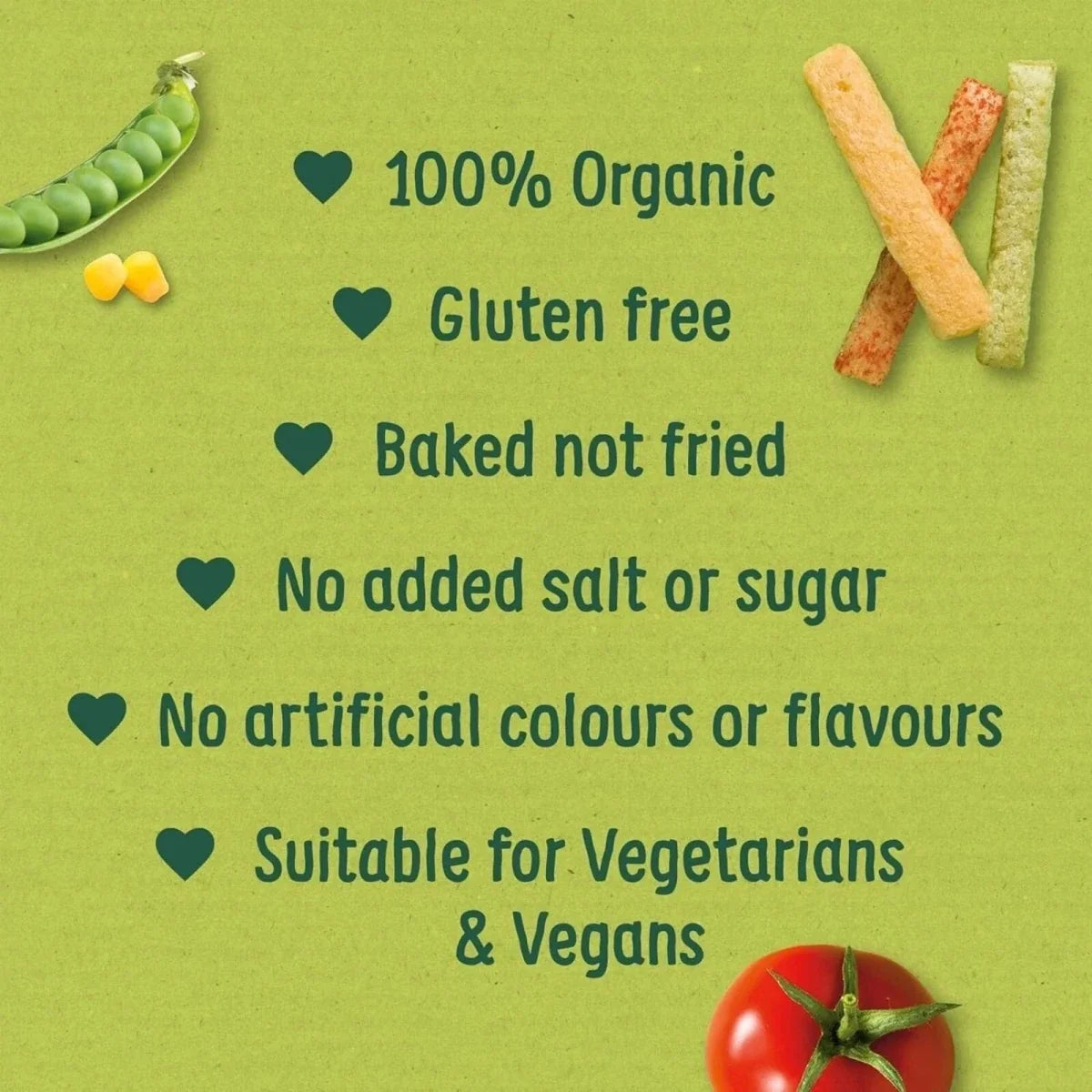 Organix Melty Veggie Sticks Puffs 7+ months 60g (4x15g)