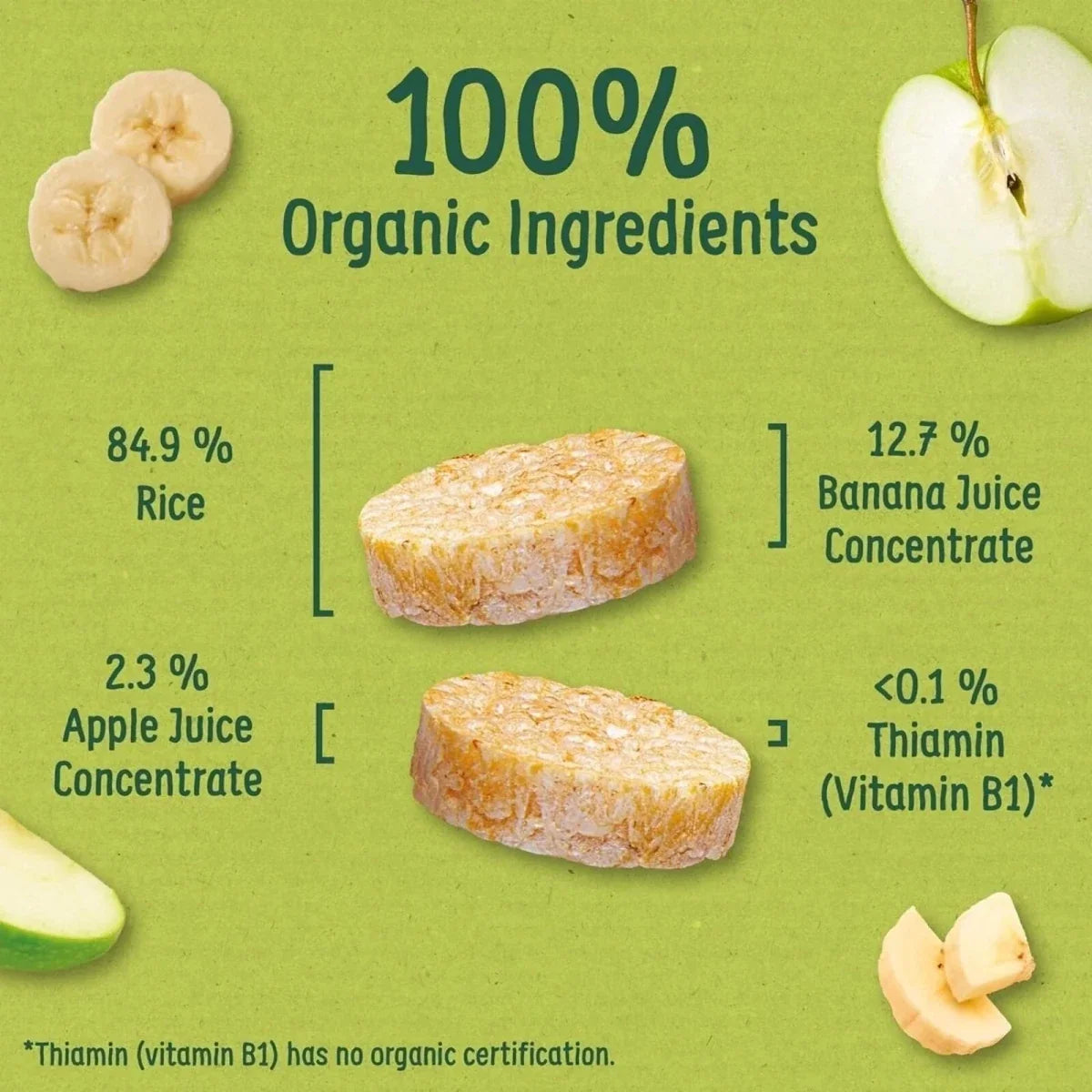 Organix Banana Rice Cakes Clouds 12+ months 40g