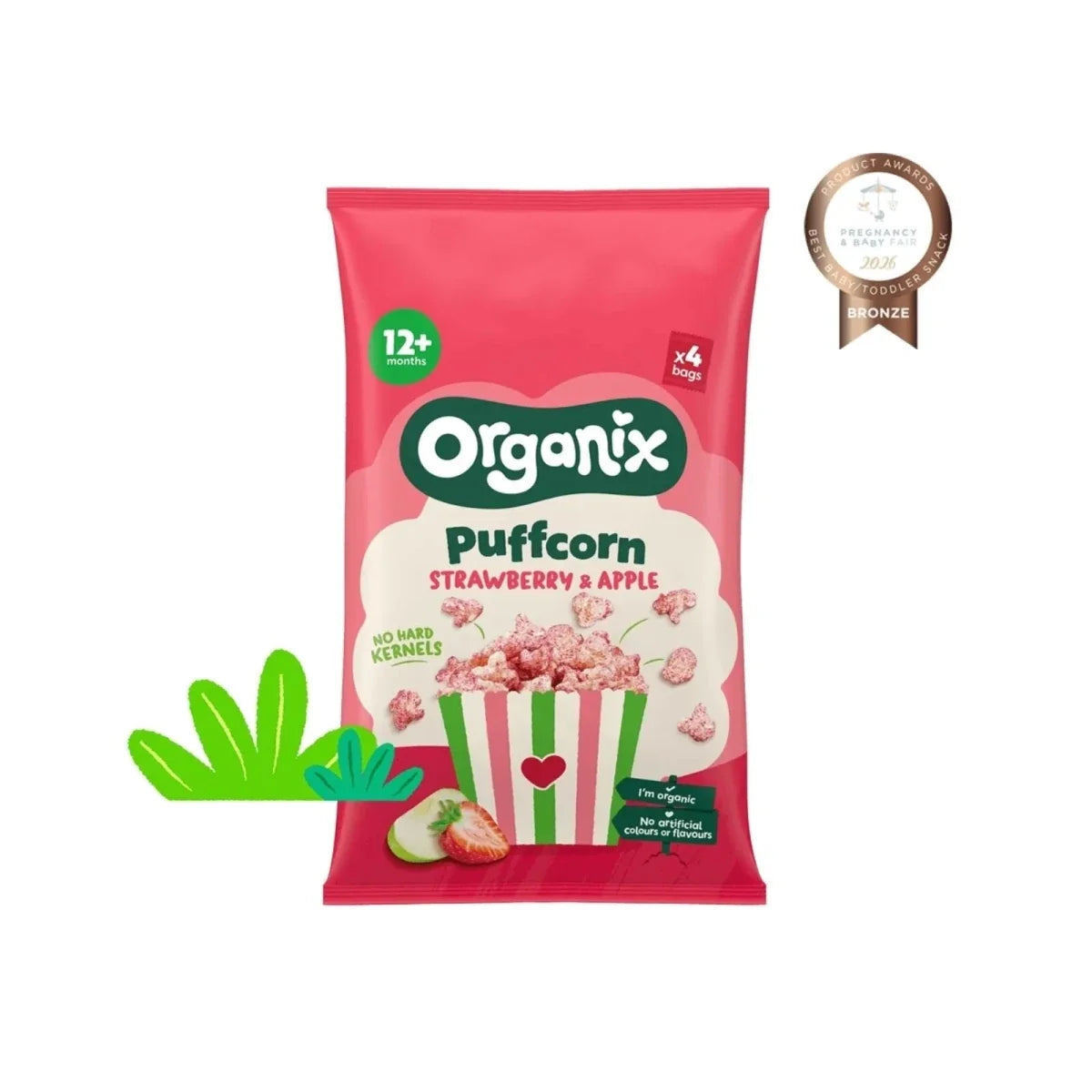 Organix Strawberry Puffcorn 12+ months 60g (4x15g)