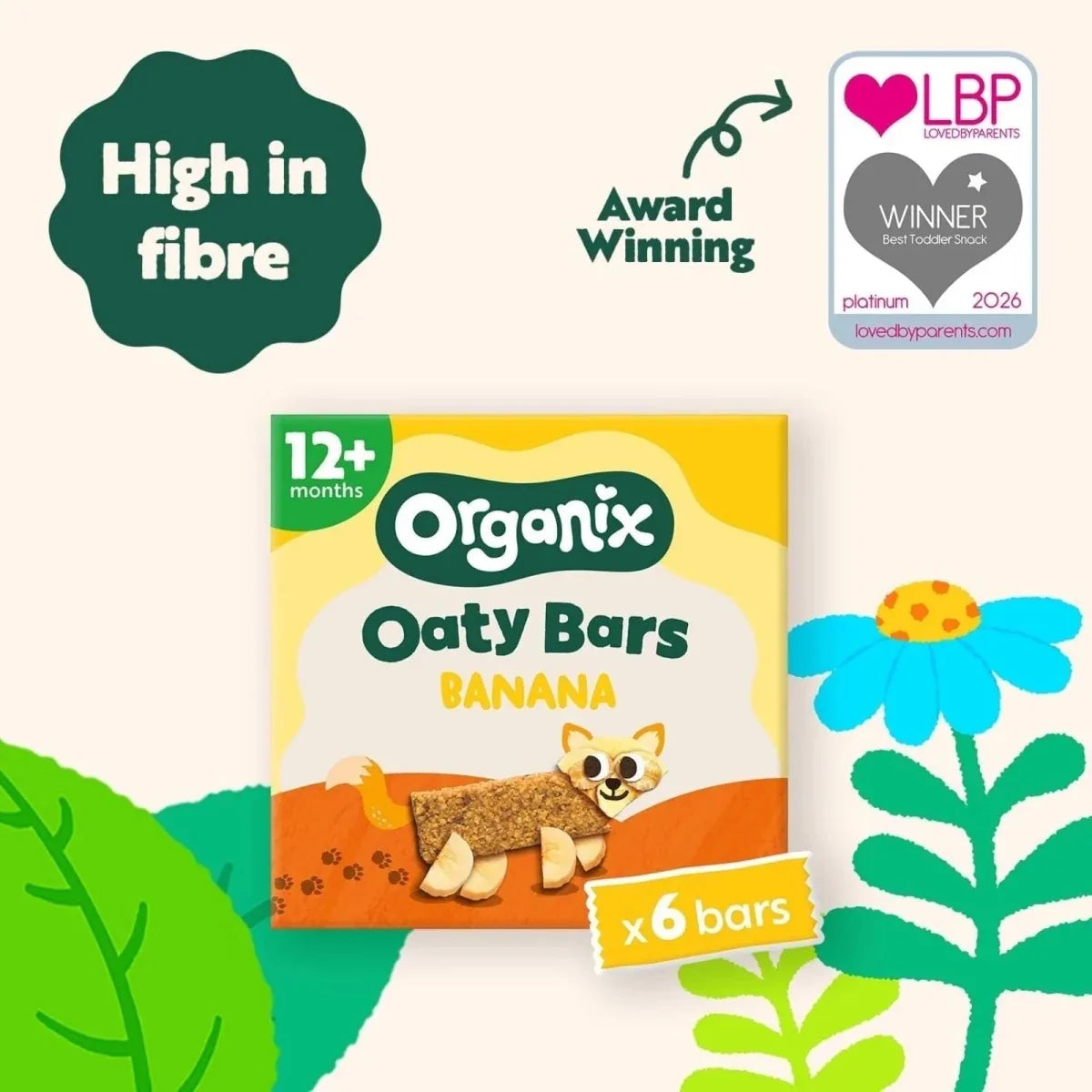 Organix Banana Soft Oaty Bar 12+ months 138g (6x23g)