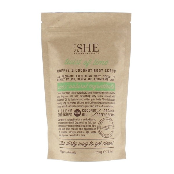 Om She Aromatherapy Twist Of Lime Coffee & Coconut Body Scrub 200g