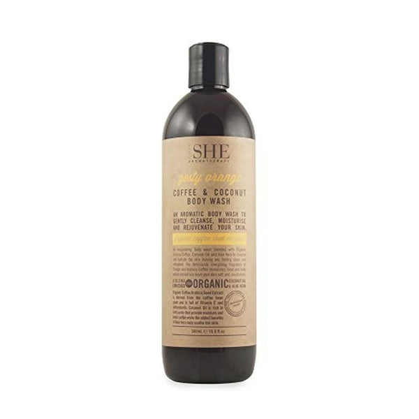 Om She Aromatherapy Zesty Orange Coffee & Coconut Body Wash 500ml