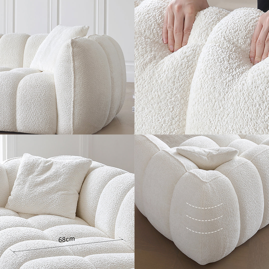 Oxley Pumpkin Single Seater Sofa, Armchair, White