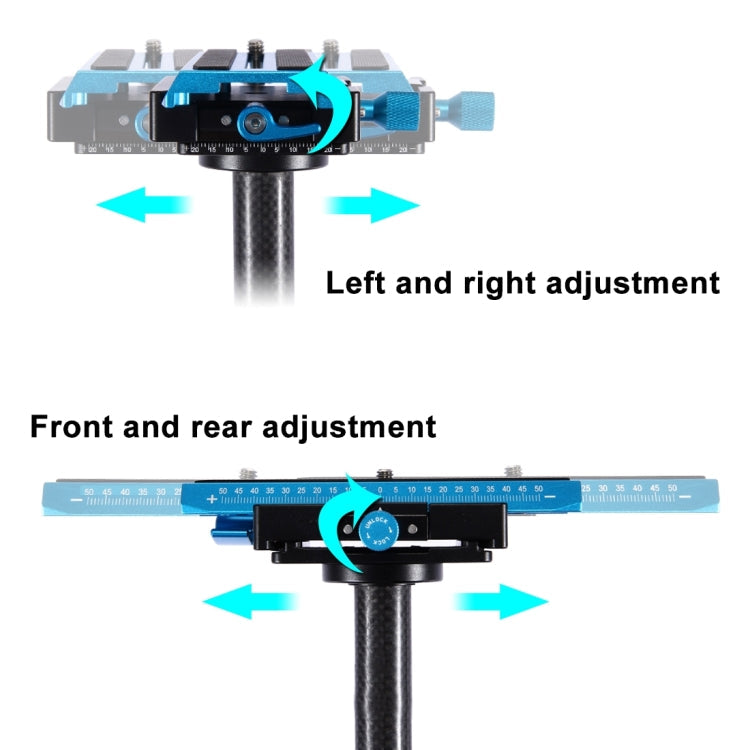 PULUZ 38.5-61cm Carbon Fibre Handheld Stabilizer for DSLR & DV Digital Video & Cameras, Load Range: 0.5-3kg, P60T Black, P60T Blue, P60T Red, RU Stock P60T Black