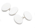 Sterling Silver British Hallmarked Chain Oval Cufflinks