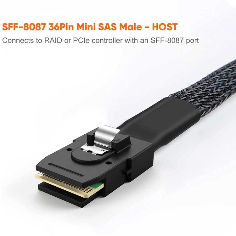 Mini SAS (SFF-8087) to 4 x SATA 7-Pin Female Forward Breakout 6Gbps Data Cable, Length: 50cm, SFF-8087 (Length: 50cm)