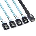 Mini SAS (SFF-8087) to 4 x SATA 7-Pin Female Forward Breakout 6Gbps Data Cable, Length: 50cm, SFF-8087 (Length: 50cm)