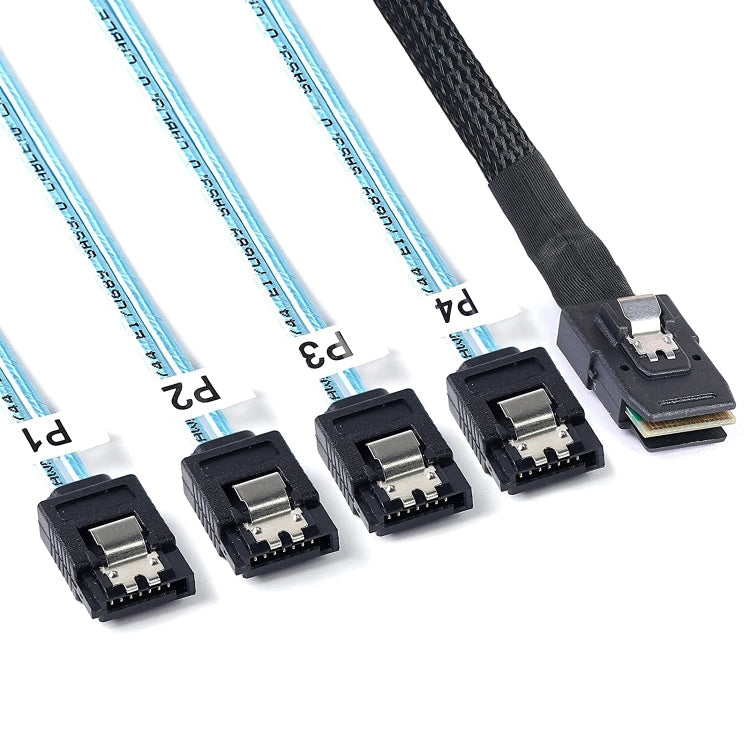 Mini SAS (SFF-8087) to 4 x SATA 7-Pin Female Forward Breakout 6Gbps Data Cable, Length: 50cm, SFF-8087 (Length: 50cm)