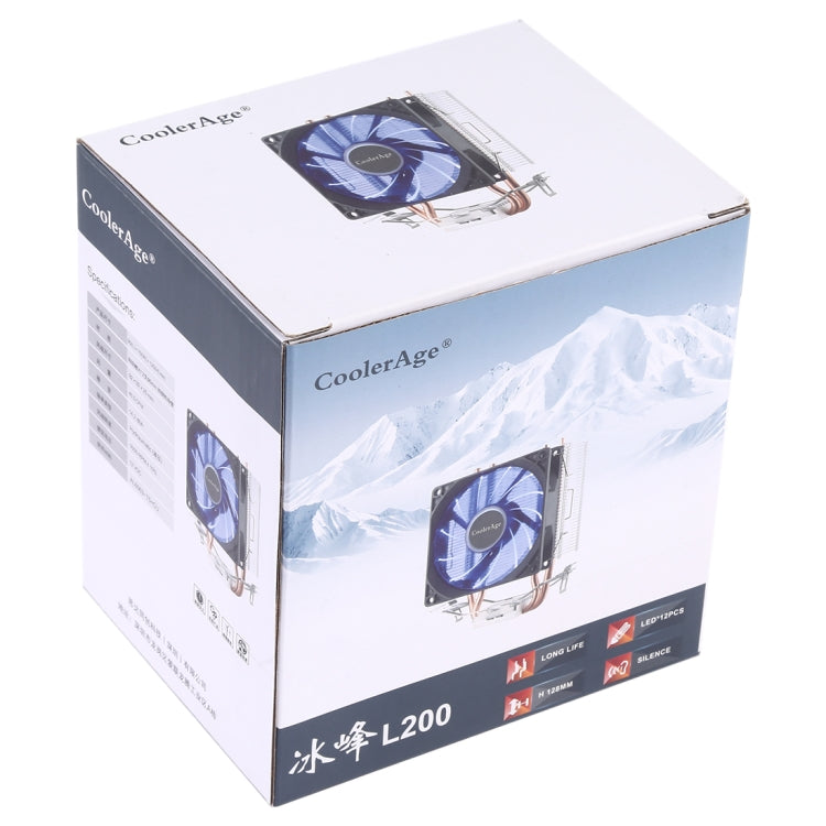 CoolAge AMD CPU Heatsink Hydraulic Bearing Cooling Fan Double Cooling Fan 3 Pin for Intel LGA775 115X AM2 AM3 AM4 FM1 FM2 1366