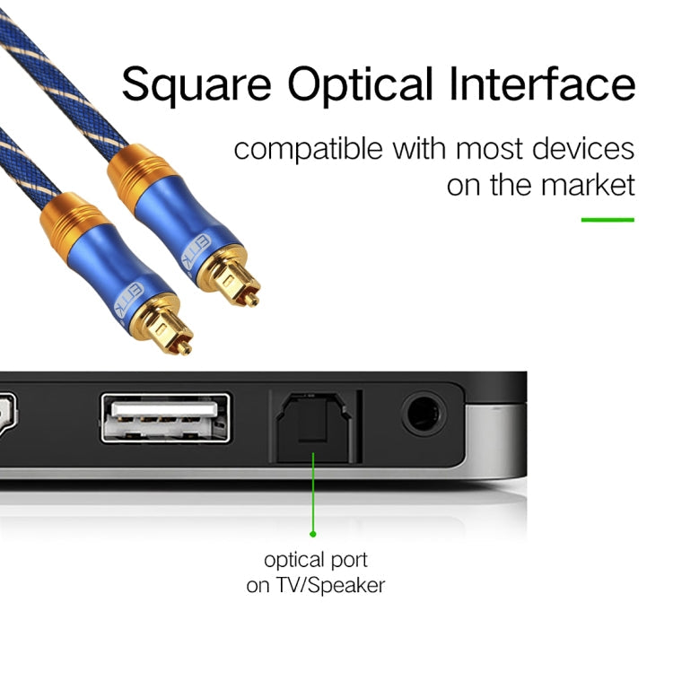 EMK LSYJ-A 1.5m OD6.0mm Gold Plated Metal Head Toslink Male to Male Digital Optical Audio Cable