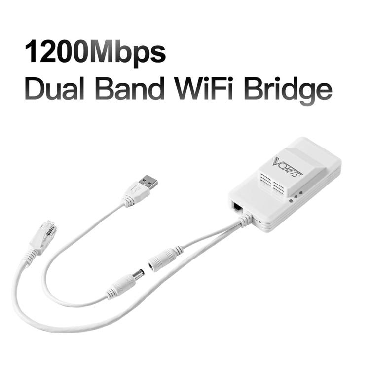 VONETS VAP11AC 5G / 2.4G Mini Wireless Bridge with Fan Version 300Mbps + 900Mbps WiFi Repeater, Support Video Surveillance & Control(White)