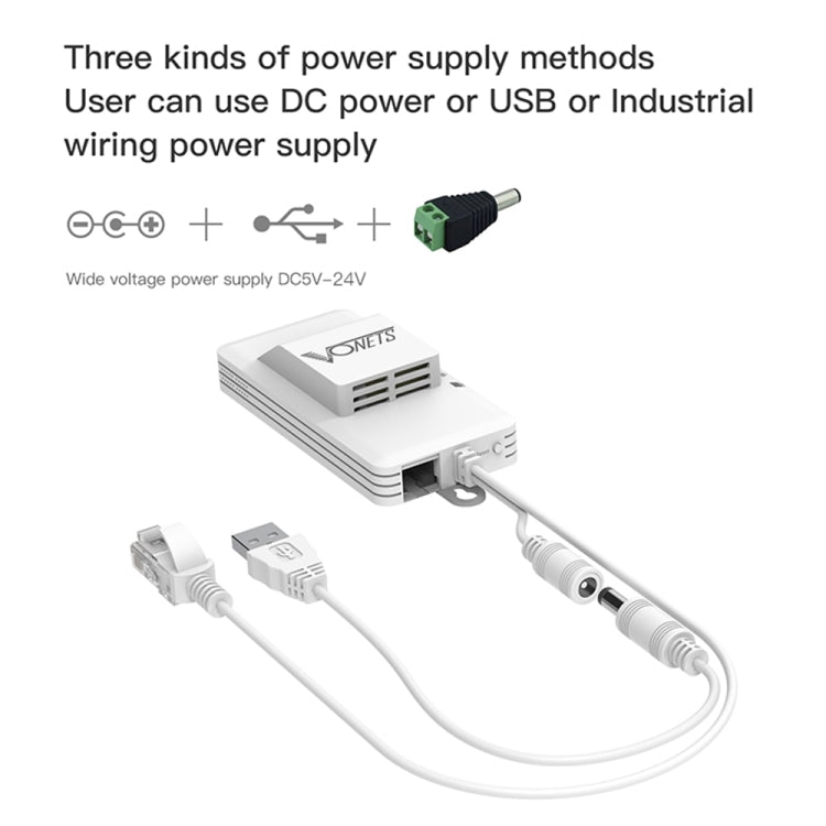 VONETS VAP11AC 5G / 2.4G Mini Wireless Bridge with Fan Version 300Mbps + 900Mbps WiFi Repeater, Support Video Surveillance & Control(White)