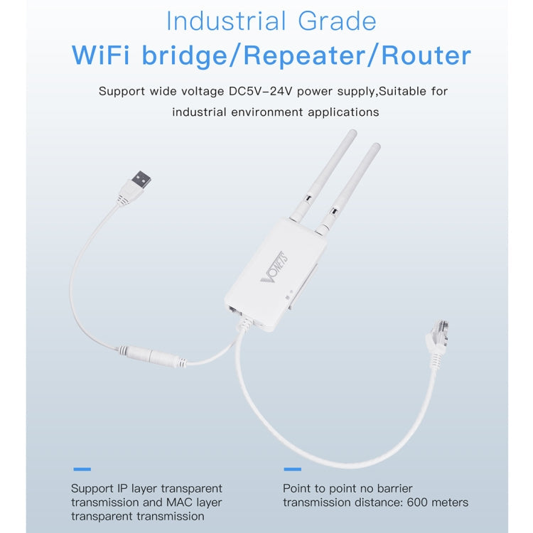 VONETS VAP11S 2.4G Mini Wireless Bridge 300Mbps WiFi Repeater with 2 Antennas, VAP11S