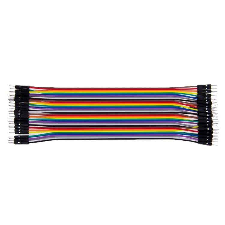 Multicolored  40 Pin Breadboard Jumper Wires Ribbon Cable, Male to Male, Male to Female, Female to Female
