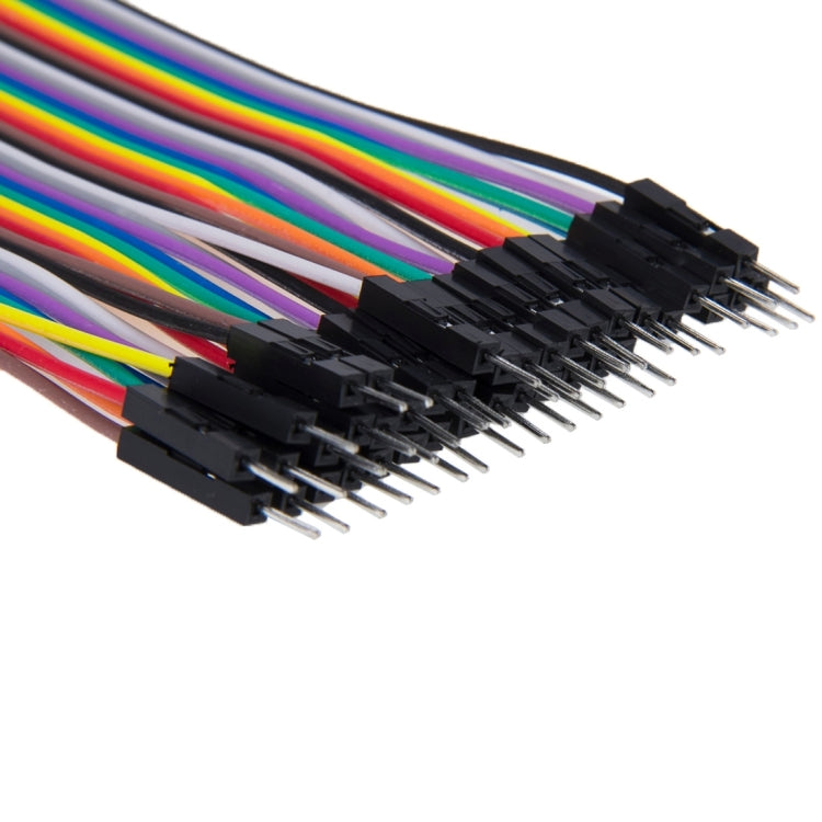 Multicolored  40 Pin Breadboard Jumper Wires Ribbon Cable, Male to Male, Male to Female, Female to Female