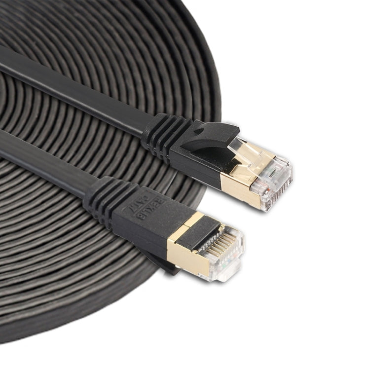 10m CAT7 10 Gigabit Ethernet Ultra Flat Patch Cable for Modem Router LAN Network - Built with Shielded RJ45 Connectors, Length: 10m