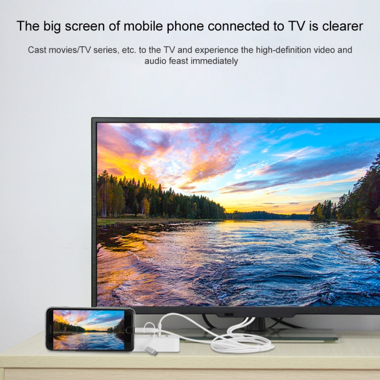 Onten OTN-7537A 3 in 1 1080P Mobile HD Screen Player Adapter Cable(Silver)