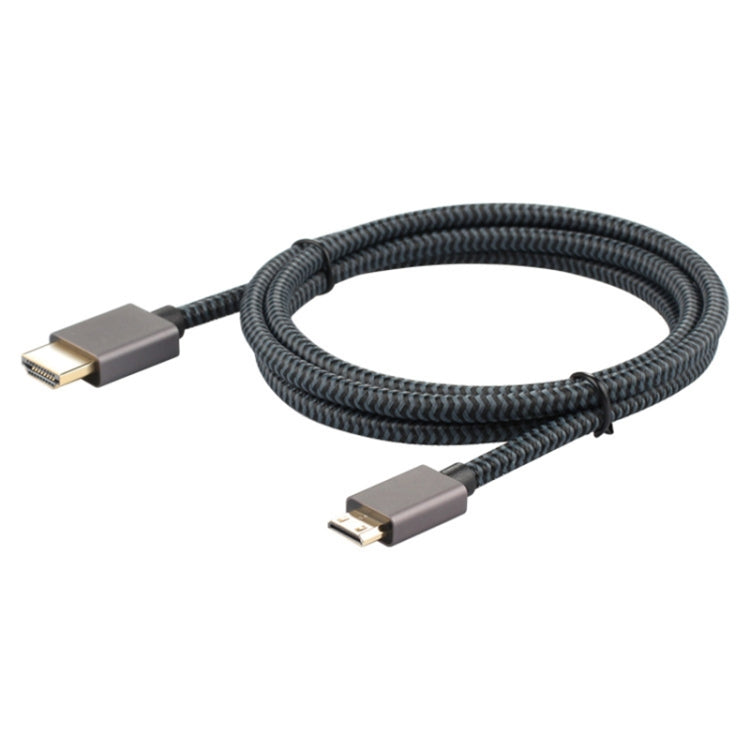 ULT-unite Gold-plated Head HDMI 2.0 Male to Mini HDMI Male Nylon Braided Cable, Cable Length: 2m (Black)