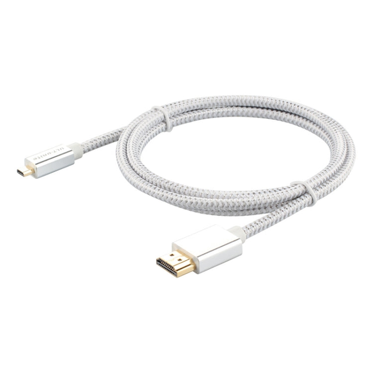 ULT-unite Gold-plated Head HDMI Male to Micro HDMI Male Nylon Braided Cable, Cable Length: 2m(Silver)