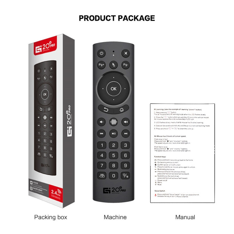 G20S Pro Voice Backlight Version 2.4G Air Mouse Remote Control, G20S Pro