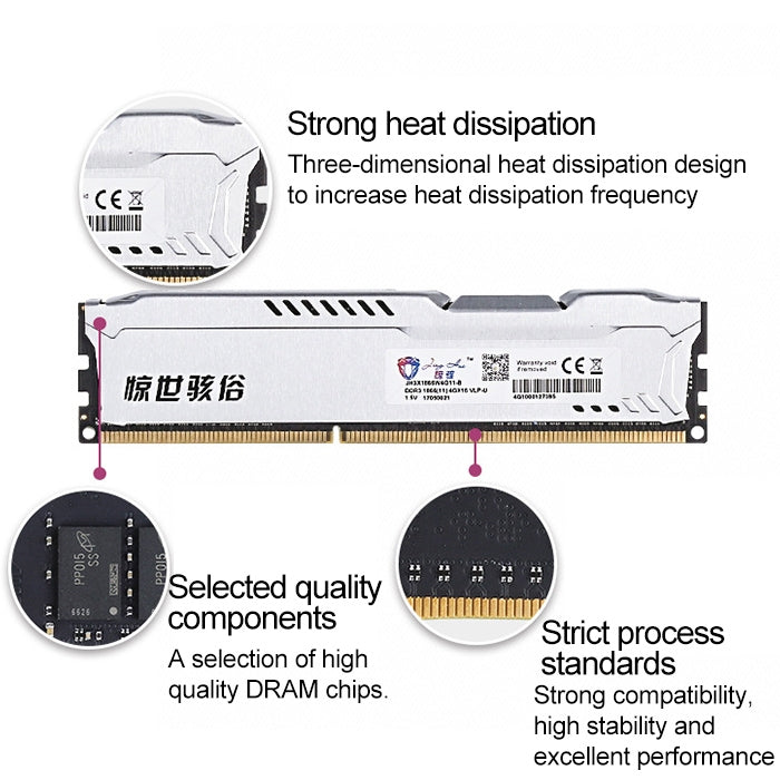 JingHai 1.25V DDR4 2400MHz 4GB Memory RAM Module for Desktop PC