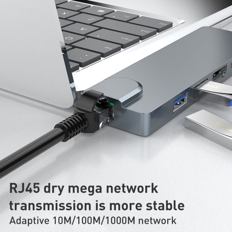 Rocketek SHL731 8 in 1 60W PD / RJ45 / 4K HDMI / USB 3.0 HUB Adapter for Surface Pro 3 / 4 / GO