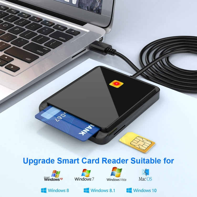 Rocketek CR317 USB 2.0 SIM  / ID / CAC Smart Card 2 in 1 Card Reader (Black)