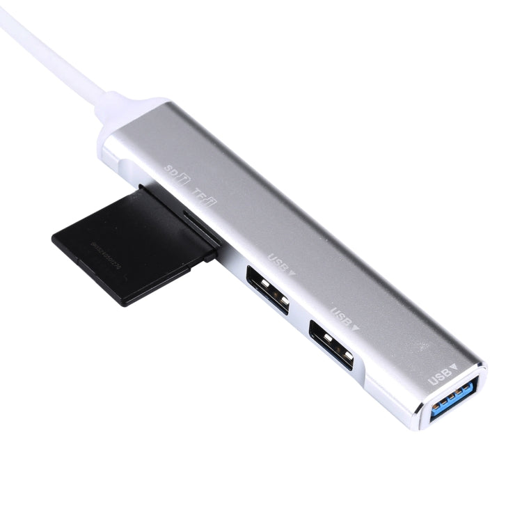 5 in 1 USB-C / Type-C 3.1 to SD / TF Card Slot + 3 USB 3.0 Ports Multifunctional Docking Station HUB (Grey)