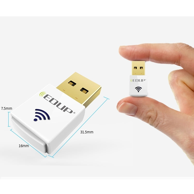 EDUP EP-AC1619 Mini Wireless USB 600Mbps 2.4G / 5.8Ghz 150M+433M Dual Band WiFi Network Card for Nootbook / Laptop / PC(White)