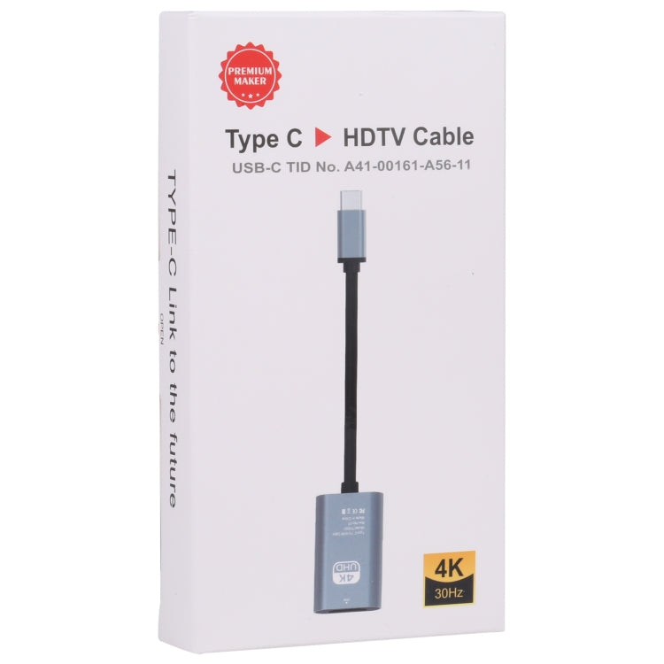 TH001 USB-C / Type-C Male to HDTV Female 4K UHD Adapter(Grey)