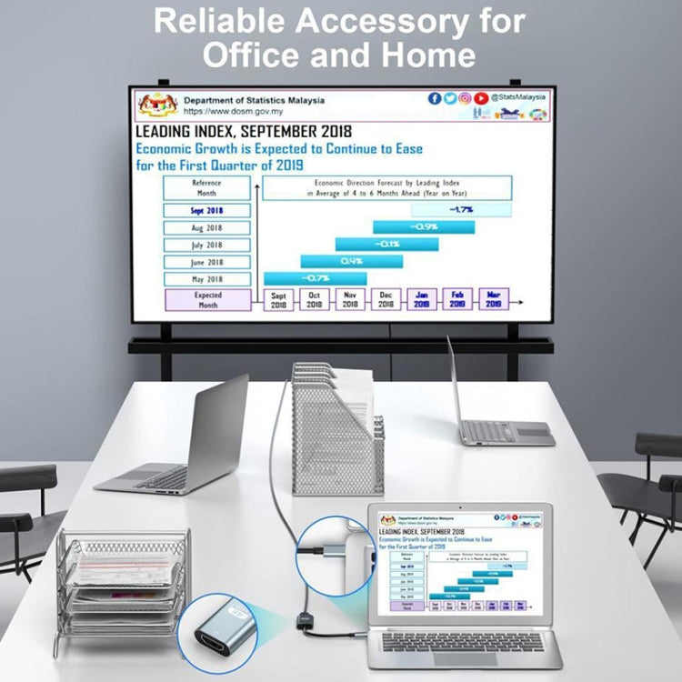TH001 USB-C / Type-C Male to HDTV Female 4K UHD Adapter(Grey)