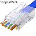 100pcs /Pack Cat6e Unshielded Pass Through RJ45 Connector Modular Plug, Cat6e UnShielded Pass Through
