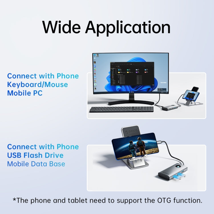 ORICO ORICO-PW11-6PCR R45 Type-C / USB-C 6-in-1 5Gbps Multifunction Docking Station (Silver)