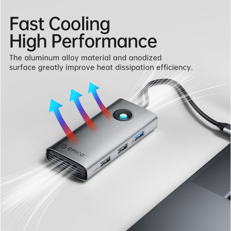 ORICO ORICO-PW11-6PCR R45 Type-C / USB-C 6-in-1 5Gbps Multifunction Docking Station (Silver)