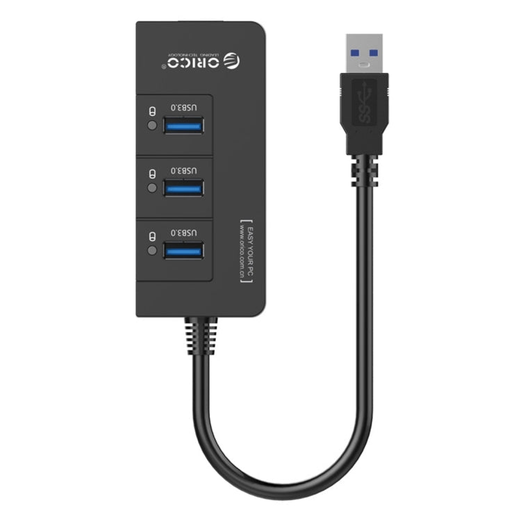 ORICO HR01-U3 ABS 3 Ports USB3.0 HUB Splitter with External RJ45 Gigabit Ethernet Network Card 5 Gbps for Laptops / Desktop / Ultrabook etc.(Black)