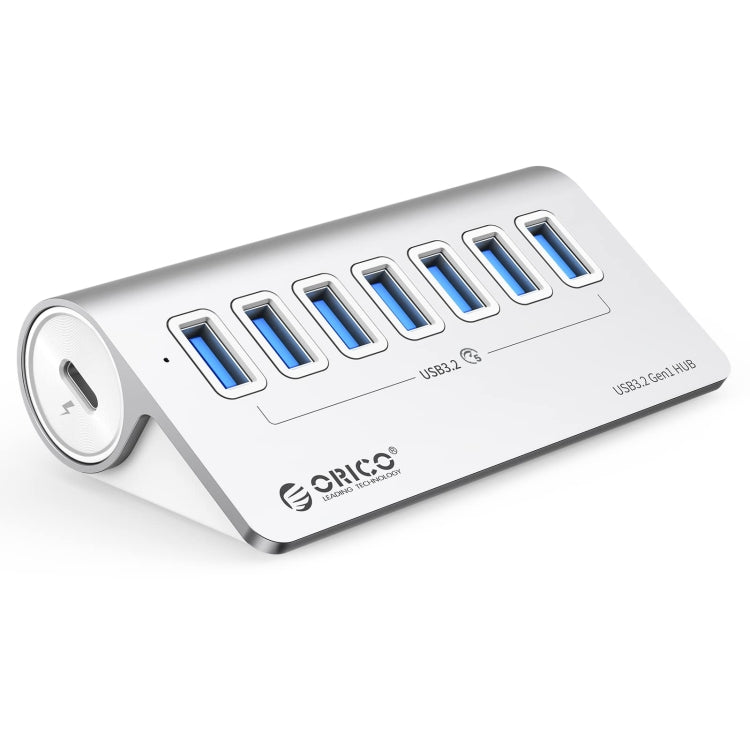 ORICO M3U7 Aluminum Alloy 7-Port USB 3.2 Gen1 5Gbps HUB with 1m Cable(Silver)