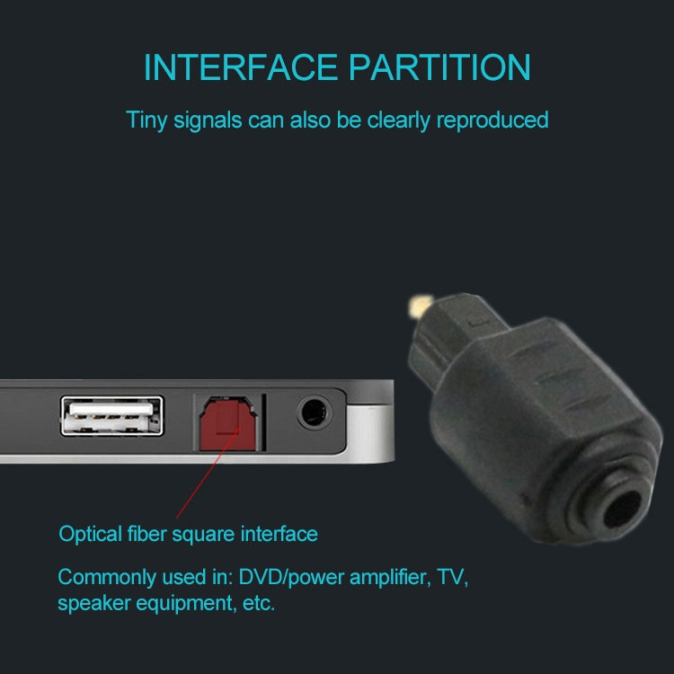 EMK Round Port to Square Port Conversion Head Optical Fiber Adapter Audio Adapter