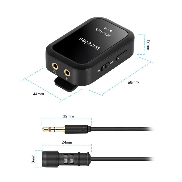Yanmai BT8 Bluetooth Wireless Microphone (Black)