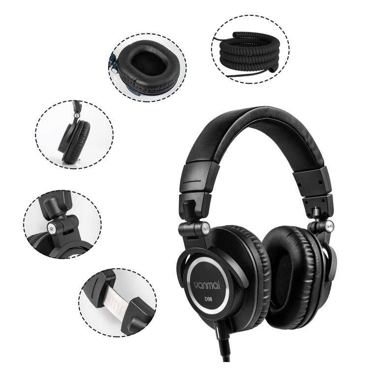 Yanmai D98 Professional Recording Monitor Headphone (Black)