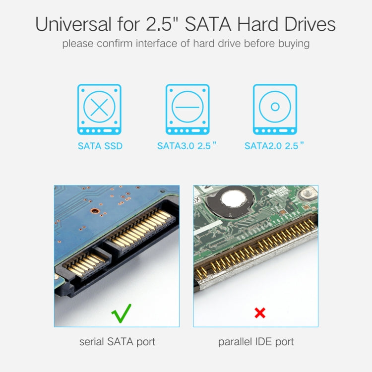 UGREEN US221 HDD Enclosure 2.5 inch SATA to USB 3.0 SSD Adapter Hard Disk Drive Box External HDD Case, Support UASP Protocol, US221 Removable Cable