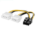 18cm Y Shape 8 Pin PCI Express to Dual 4 Pin Molex Graphics Card Power Cable, 8 Pin Female to Dual 4 Pin Male