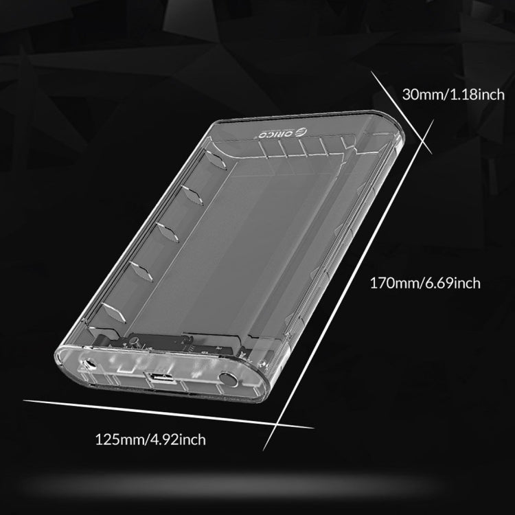 ORICO 3139U3 3.5 inch SATA HDD USB 3.0 Micro B External Hard Drive Enclosure Storage Case(Transparent)