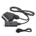 Scart To HDMI-Compatible Converter Video Audio Adapter Cable (Black)