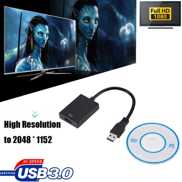 External Graphics Card Converter Cable USB3.0 to HDMI(Black)