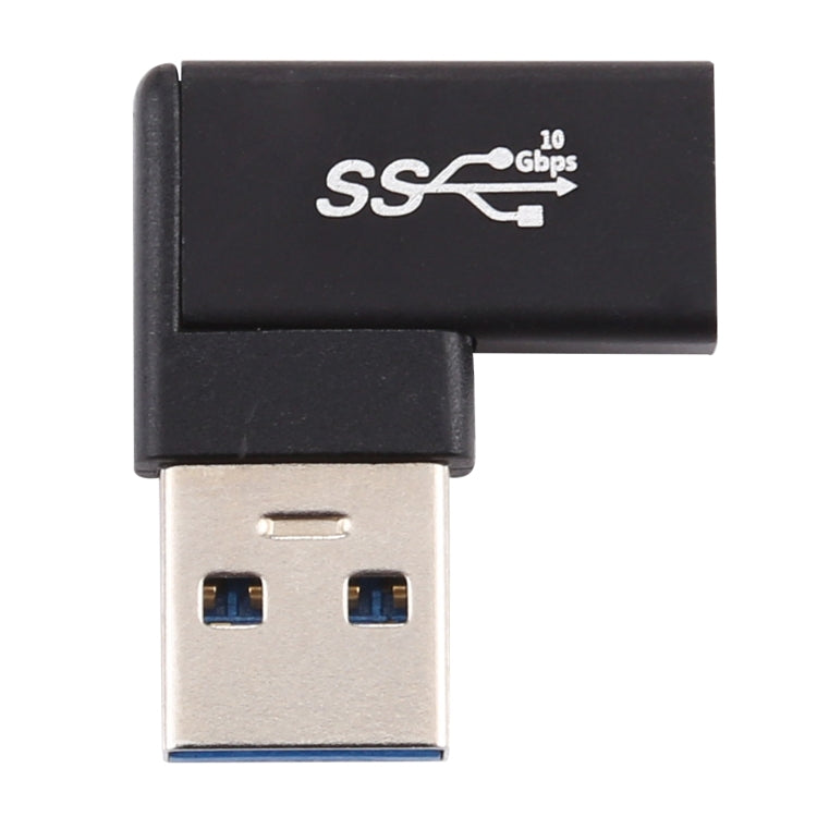 Type-C / USB-C Female to USB 3.0 Male 90 Degree Elbow Head Aluminium Alloy Adapter, Type-C Female to USB 3.0 Male